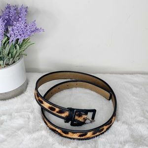 Talbots Cheetah/Leopard Print Calf Hair Belt Size Small